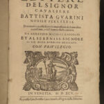 1595 Italian Renaissance Letters Battista Guarini Venice Florence Vellum ITALY
