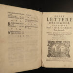 1595 Italian Renaissance Letters Battista Guarini Venice Florence Vellum ITALY