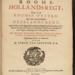 1686 DUTCH LAW Simon van Leeuwen Amsterdam Roman Holland Court Cases Amsterdam