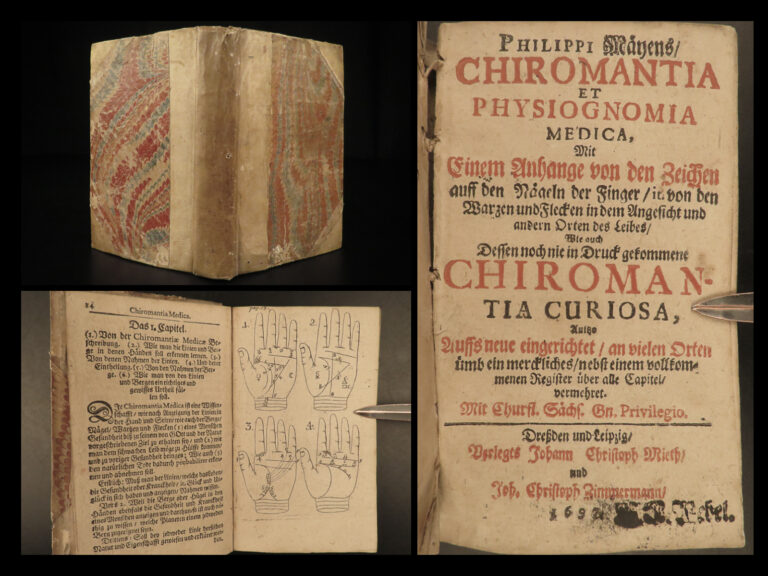 Image of 1697 Mey Chiromancy & Physiognomy Witches Fortune-Telling Palmistry Occult RARE