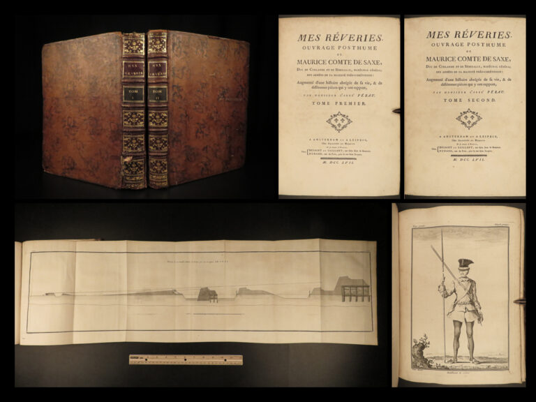 Image of 1757 Military Reveries 1ed Maurice Saxe French Austrian Succession WAR 2v Maps