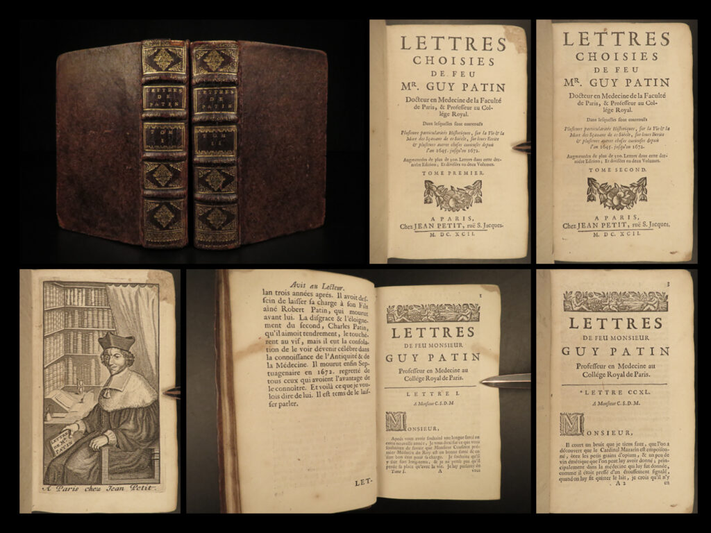 1692 medicine & surgery of guy patin health philosophy tea cures healing 2v | guy patin was a 17<sup>th</sup>-century french physician who wrote a number of famous letters that discussed health benefits. In fact, medical historians note that patin’s letters are an important collection of works to the history of medicine. One of his letters of a peculiar note – patin criticizes tea drinkers!  