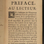 1680 LAW Justinian Institutes Digest Corpus Juris Civilis Rome Latin French 2v