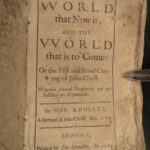 1681 BAPTIST 1ed World That Now Is Bible Prophecy Hanserd Knollys Calvinist