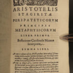 1585 ARISTOTLE Metaphysica Greek Philosophy Mathematics Theophrastus Metaphysics