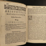 1585 ARISTOTLE Metaphysica Greek Philosophy Mathematics Theophrastus Metaphysics