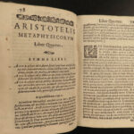 1585 ARISTOTLE Metaphysica Greek Philosophy Mathematics Theophrastus Metaphysics