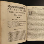 1585 ARISTOTLE Metaphysica Greek Philosophy Mathematics Theophrastus Metaphysics
