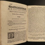 1585 ARISTOTLE Metaphysica Greek Philosophy Mathematics Theophrastus Metaphysics