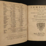 1598 Pythagoras Greek Philosophy Mathematics Iamblichus Porphyry Occult RARE