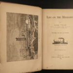 1883 Mark Twain 1ed Life on the Mississippi St. Louis Missouri Steamboat FLAMES