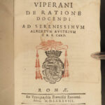 1588 Pedagogy Methods of Teaching Jesuit Viperani Philosophy De Ratione Docendi