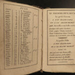 1792 TINY Pocket French Calendar Poems Gilt Aquatint Illustrations Miniature