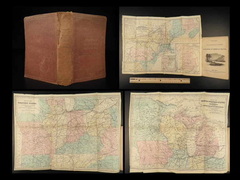Image of 1857 1ed Appleton ATLAS Illustrated American Travel 40 MAPS Slavery Railroads