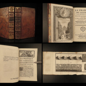 1770 GARDENS Practice of Gardening Horticulture Agriculture Flowers Schabol 2v