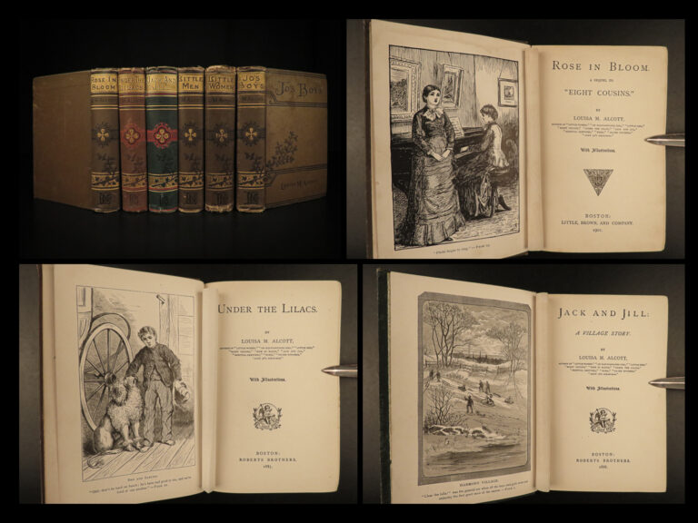 Image of 1887 Little Women Louisa May Alcott Works Feminism Old Fashioned Girl 6v SET