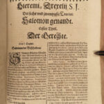 1662 Jesuit Drexel BIBLE & Commentary RARE Esoteric ART German Pigskin Clasps