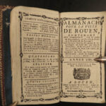 1787 TINY Pocket-Size French Almanac European History Moroccan Fine Miniature