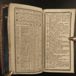 1787 TINY Pocket-Size French Almanac European History Moroccan Fine Miniature