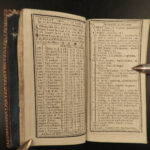 1787 TINY Pocket-Size French Almanac European History Moroccan Fine Miniature