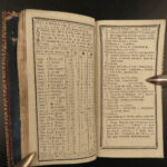 1787 TINY Pocket-Size French Almanac European History Moroccan Fine Miniature