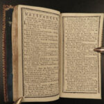 1787 TINY Pocket-Size French Almanac European History Moroccan Fine Miniature