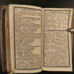 1787 TINY Pocket-Size French Almanac European History Moroccan Fine Miniature