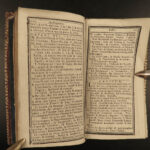 1787 TINY Pocket-Size French Almanac European History Moroccan Fine Miniature