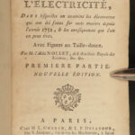 1764 Electricity Letters by Nollet Ben Franklin Attacks Science Experiments 2v