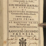 1688 Minerva al Tavolino Italian OPERA Letters Cristoforo Ivanovich Music VENICE