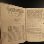 1592 Diogenes Laertius Eminent Philosophers Greek Aristotle Socrates Philosophy