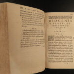 1592 Diogenes Laertius Eminent Philosophers Greek Aristotle Socrates Philosophy