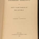 1886 1st ed Andrew Carnegie Triumphant Democracy Economics Government Politics