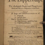 1647 Dippers Dipt PURITAN Daniel Featley Anabaptist History Baptism Baptist RARE