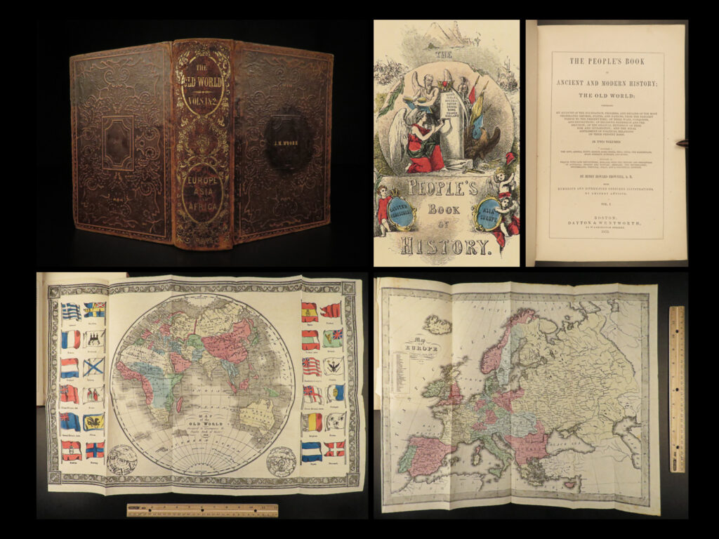 1853 world history maps greece russia egypt mogul india jews asia rome brownell | henry brownell’s “<em>people’s book of ancient and modern history”</em> is a rare, 19<sup>th</sup>-century compendium of the history of the world focusing on the most prominent people groups and countries from history. Notable topics include history of the jews and hebrews from old testament times, history of ancient egypt, greek and roman history, the mogul empire and india, and much, much more!