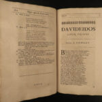 1684 Abraham Cowley English Poetry Mistress Motto Pindar Ode Davideis Sylva RARE