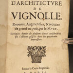 1657 ARCHITECTURE Five Orders VIGNOLA Italian ART Michelangelo RARE Paris ed