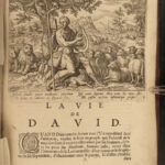 1720 Life of King David Illustrated Goliath Bible Psalms ISRAEL MAP French ART