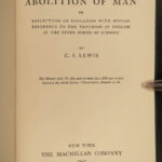 1947 CS Lewis 1st/1st The Abolition of Man Philosophy Objective Value Natural Law