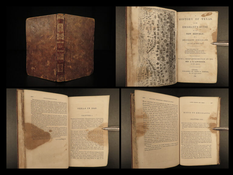 Image of 1844 History of TEXAS Comanche INDIANS Buffalo Hunting AUSTIN MAP Emigration