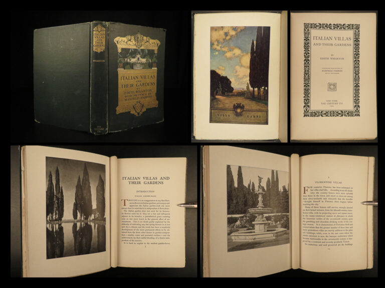 Image of 1905 1ed Italian Villas & Gardens Edith Wharton Maxfield Parrish ART FAMOUS