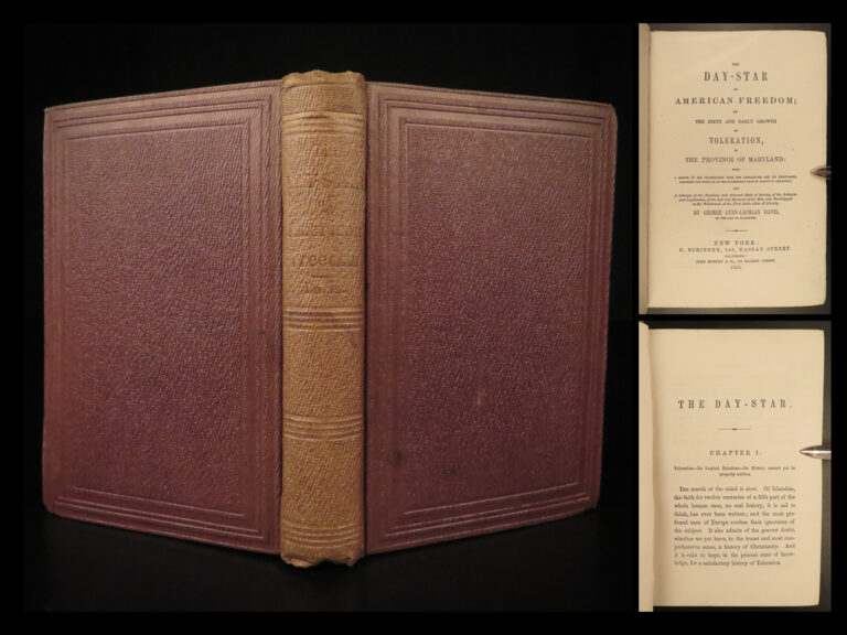 Image of 1855 1ed/1st Religious Toleration Act 1649 Slaves Indians Day-Star American Freedom