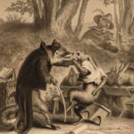 1872 Reynard the Fox Fairy Tale Illustrated Leutemann German Reineke Fuchs Goethe