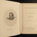 1865 Civil War 1st ed William Tecumseh Sherman Campaigns Union Biography Maps