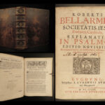 1679 Jesuit BIBLE & Commentary on Psalms Rouen RARE Bellarmine of Galileo Trial