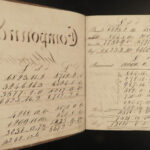 1834 Handwritten Mathematics Manuscript WINE & BEER Apothecary Drugs Stocks