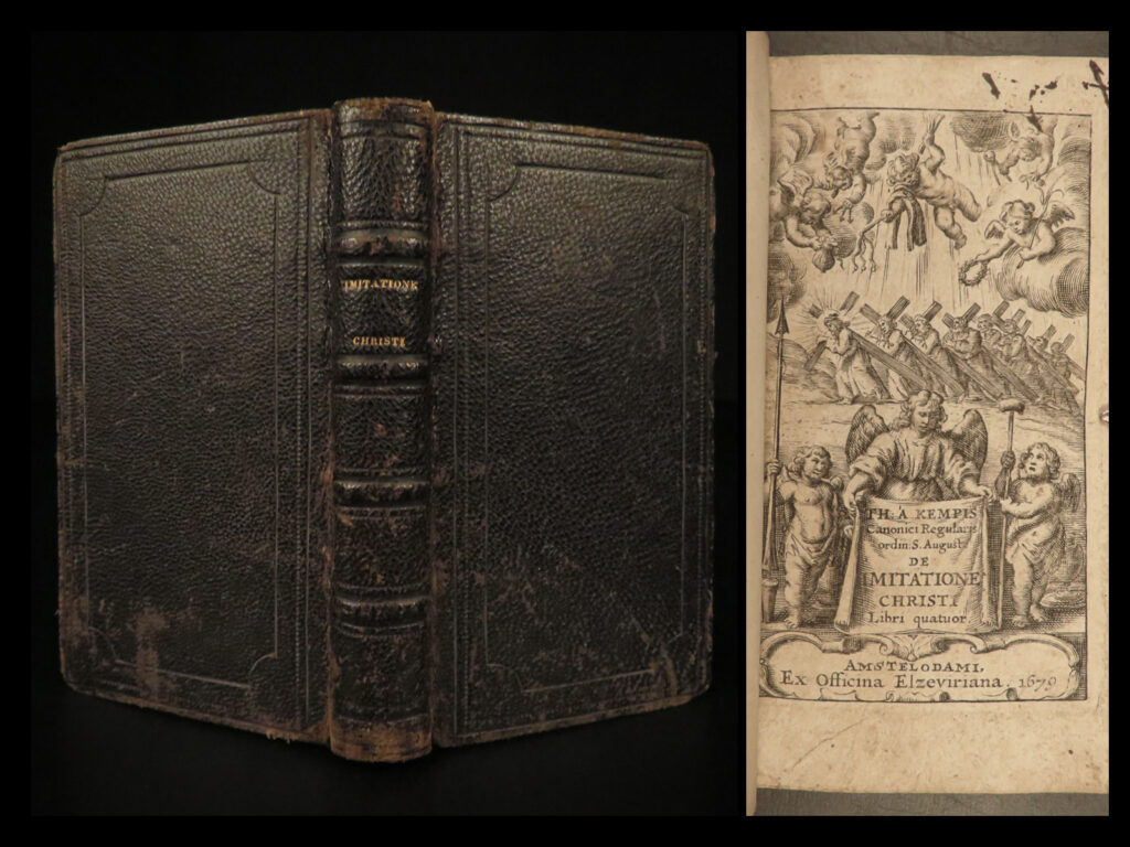 1679 imitation of christ thomas a kempis elzevier dutch rosweyde bible classic | <em>“be not angry that you cannot make others as you wish them to be, since you cannot make yourself as you wish to be. ” </em> <em>― </em>thomas à kempis<em>, the imitation of christ</em> <em> </em> thomas à kempis’s most famous and important work has, for centuries, been the imitation of christ. This important, late 17<sup>th</sup>-century elzevier printing contains a life of thomas a kempis by heribert rosweyde, a dutch hagiographer.