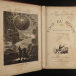 1877 Jules Verne Around the World in 80 Days Adventure Voyages French Hetzel