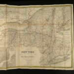 1842 HUGE MAP New York State Gazetteer Geography Americana Albany Colonial USA