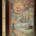1896 Jules Verne 1ed Facing the Flag Face Drapeau Extraordinary Voyages Hetzel